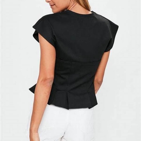 NWOT Corset Detail Boxy Peplum T-Shirt *S/M* - Picture 2 of 3